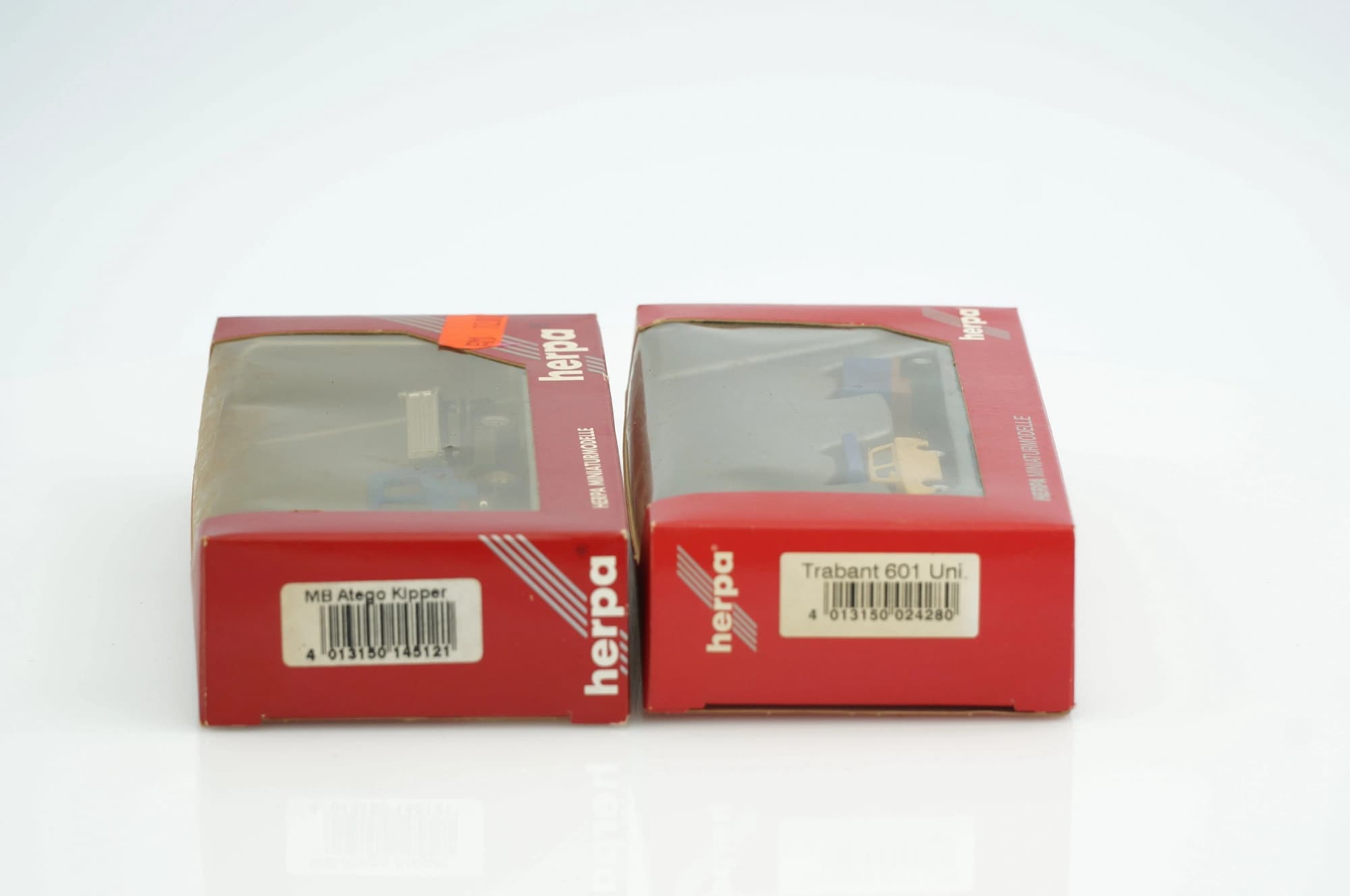Herpa Trabant 601 Dachzelt PKW Anhänger Mercedes Benz Artego Kipper 1:87