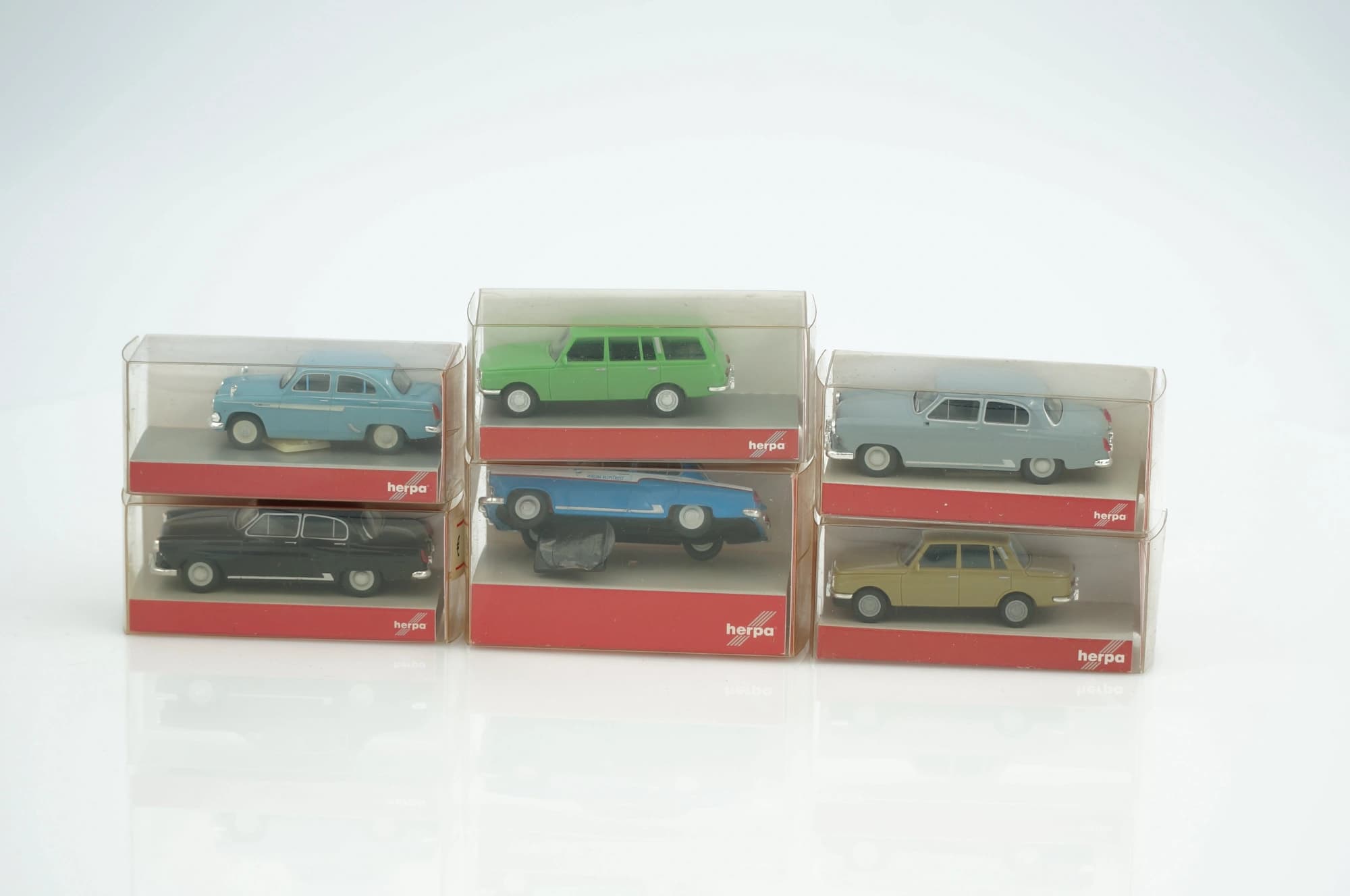 Herpa Wartburg 353 66 Tourist Moskwitsch 403 Wolga GAZ M21 Polizei CSSR 1:87